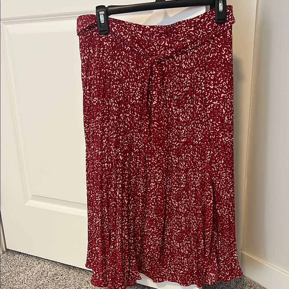Red Patterned Women's Skirt